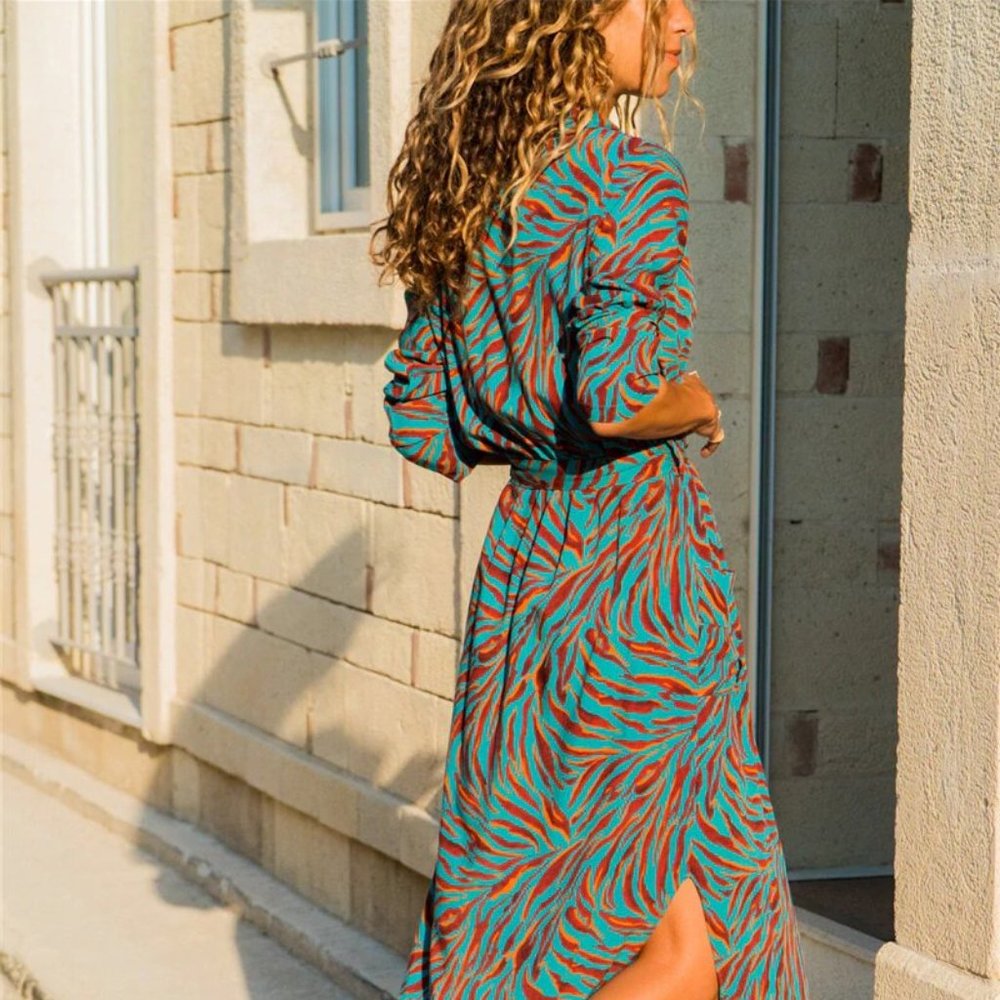 Just In ! 🆕 Hello Beach Green Striped Maxi Dress - Picture 4 of 8